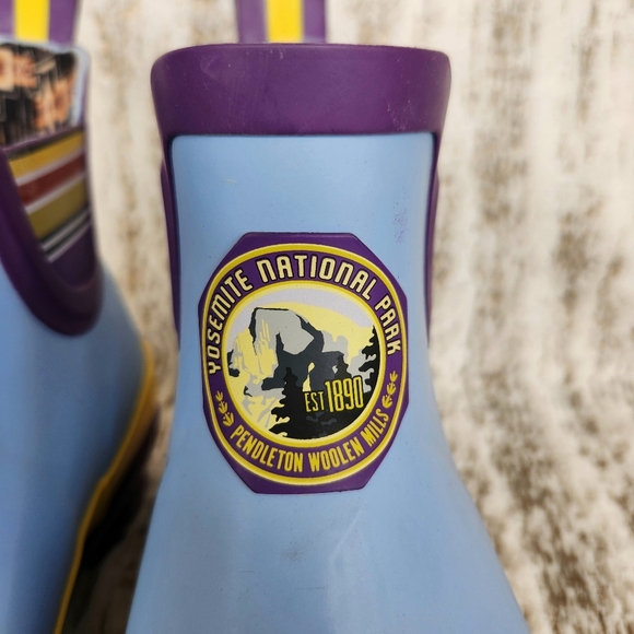 Pendleton Ankle Rain Boots Yosemite California National Park Blue Women's Size 6 - Picture 5 of 16